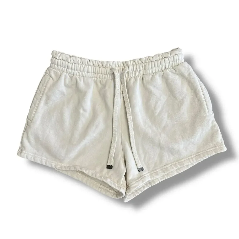 Talentless 100% Cotton Fleece Lounge Shorts Women’s Medium Cream Off White